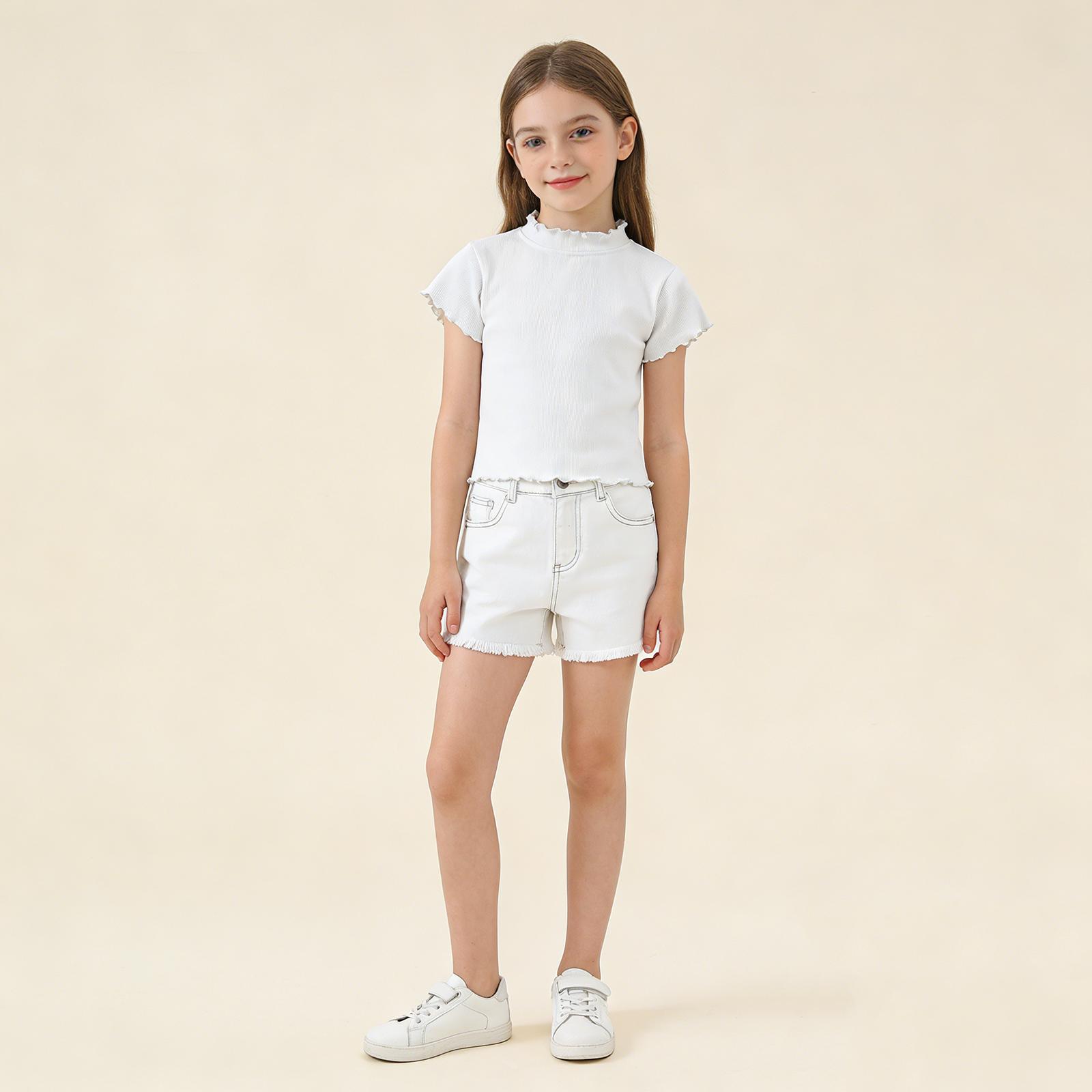 Children s Fashionable And Casual Lace Short-sleeved Shirt 90 розовый