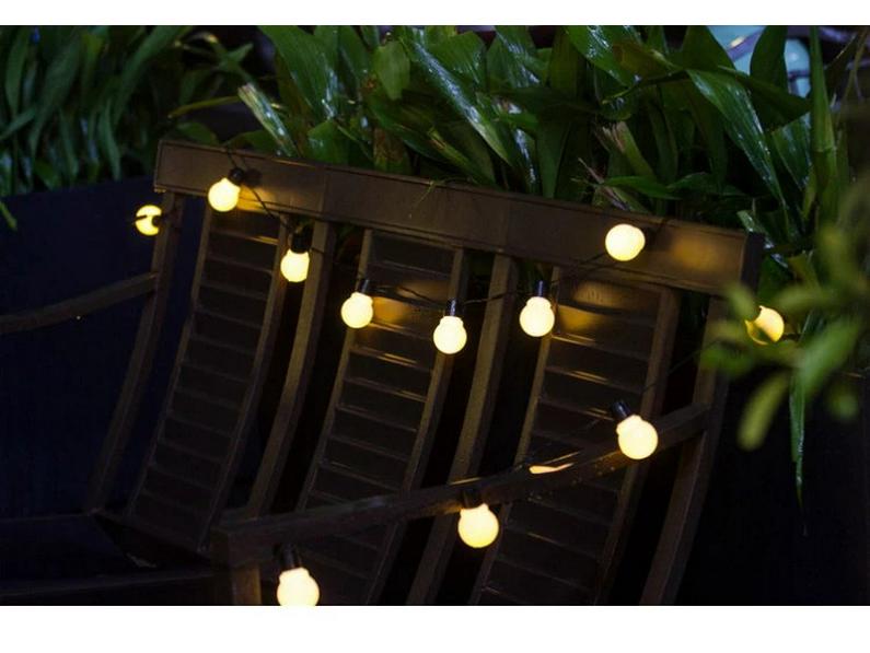 Vintage LED Solar String Lights - G50 Transparent Ball for Outdoor Garden Patio Decor
