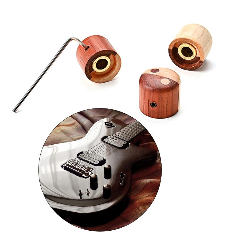 Wooden Volume Tone Control Knobs Electric Guitar Bass Knobs Potentiometer Cap Instrument Accessories Easy to Use