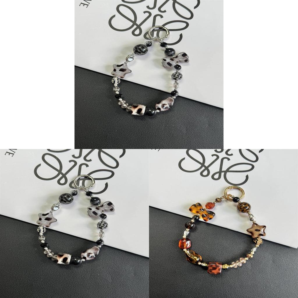 Leopard Print Phone Lanyard Pvc Chain Keychain For Men Women