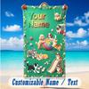 Dog Theme Beach Towel Personalized Custom Name & Text Soft Quick Dry Beach Towel for Swimming Travel
