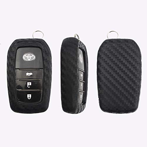 Toyota Key Case, 2 Silicone Carbon Patterns Full Protection for Toyota Keys Toyota Key Holder Compatible with Toyota G January 2015 (January 2015