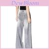 Denim Jeans Wide Leg Vintage Wash High Waist Loose Fit For Women