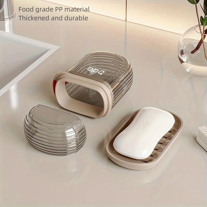 Portable Soap Box Travel Leakproof with Drain Holder Suitable for Bathroom Kitchen Camping Gym Simple Soap Storage Box
