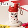 420ml Cartoon Stainless Steel 316 Vacuum Flask With Straw Leak-Proof Coffee Tea Cold Drink Girl Student Thermos Mug Tumbler