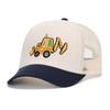 Children's Baseball Cap Cross-Border Hot Sale Cartoon Excavator Embroidery Pattern Mesh 100% Polyester 6-Panel Unisex Curved Cap