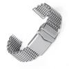 Luxury Stainless Steel Watch Bracelet 4.0 Thicken Shark Mesh Strap 18mm 20mm 22mm for Seiko Solid Adjustable Buckle Watch Band