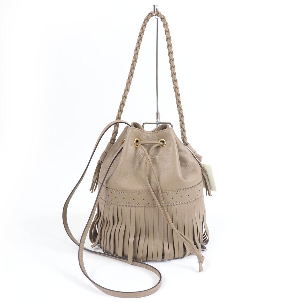 J&M Davidson Shoulder Bag CARNIVAL M 2WAY Handbag Beige Leather Women Used