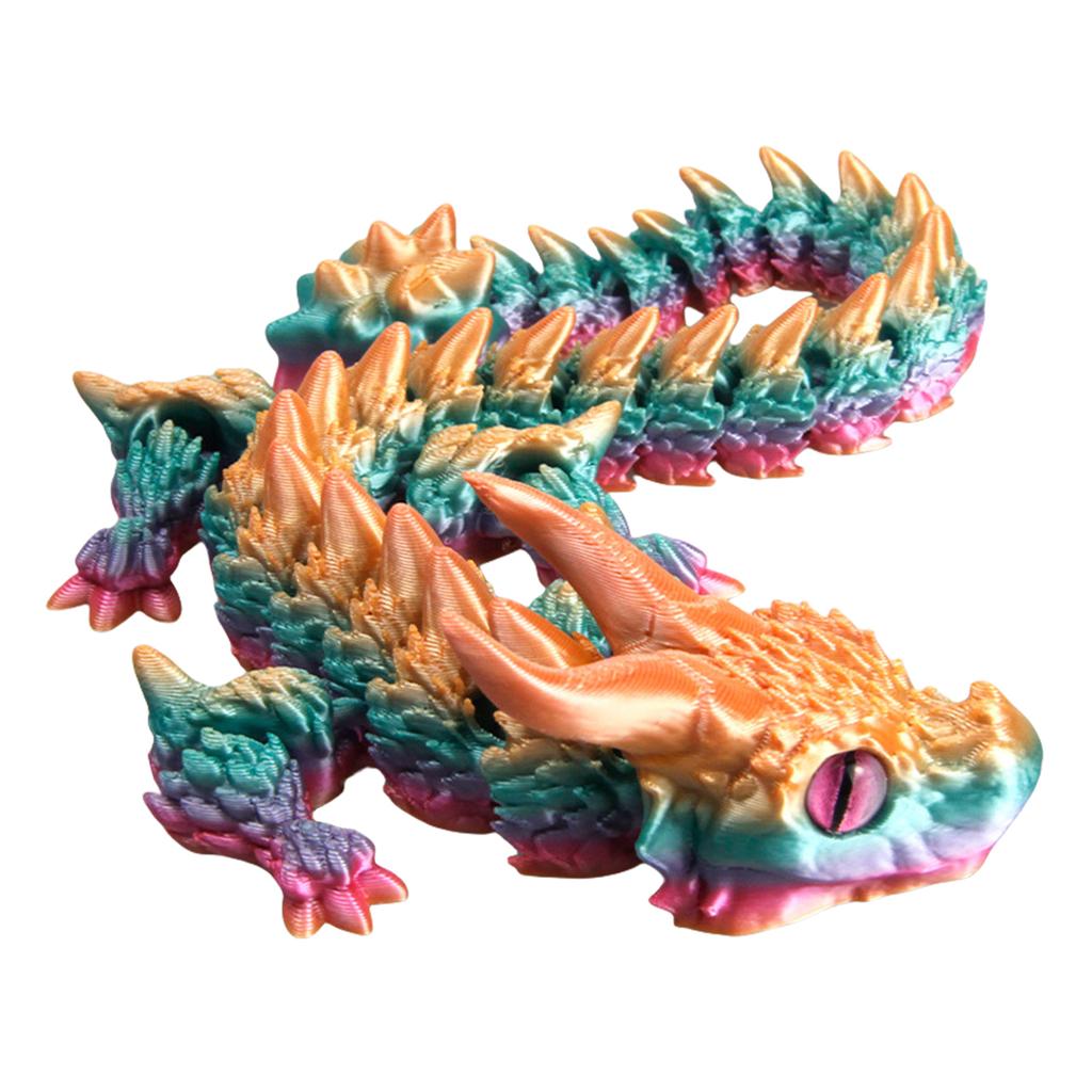 Metallic Dragon Fidgets Toy Flexible Stress Relief Figurine for Kids and Adults Portable Articulated Design