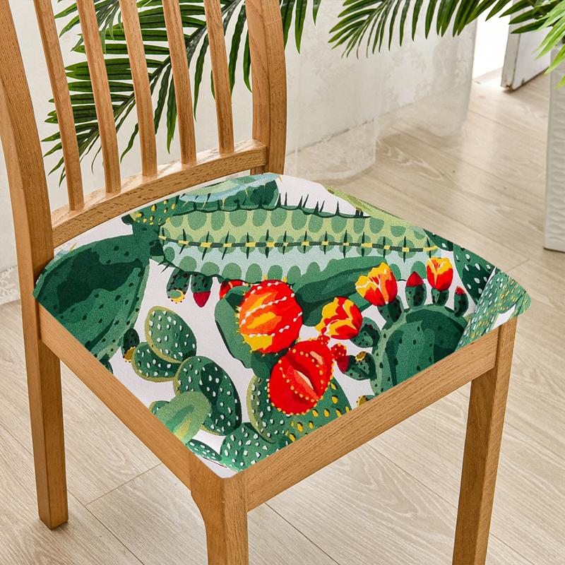 Stretch Square Chair Seat Cushion Cover With Elastic Bottom Chair Slipcover for Kitchen Hotel Banquet Dining Room Home Decor