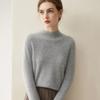 Women's Pure Cashmere Pullover - Half-High Collar, Loose Fit, Warm Autumn/Winter Knit Sweater.