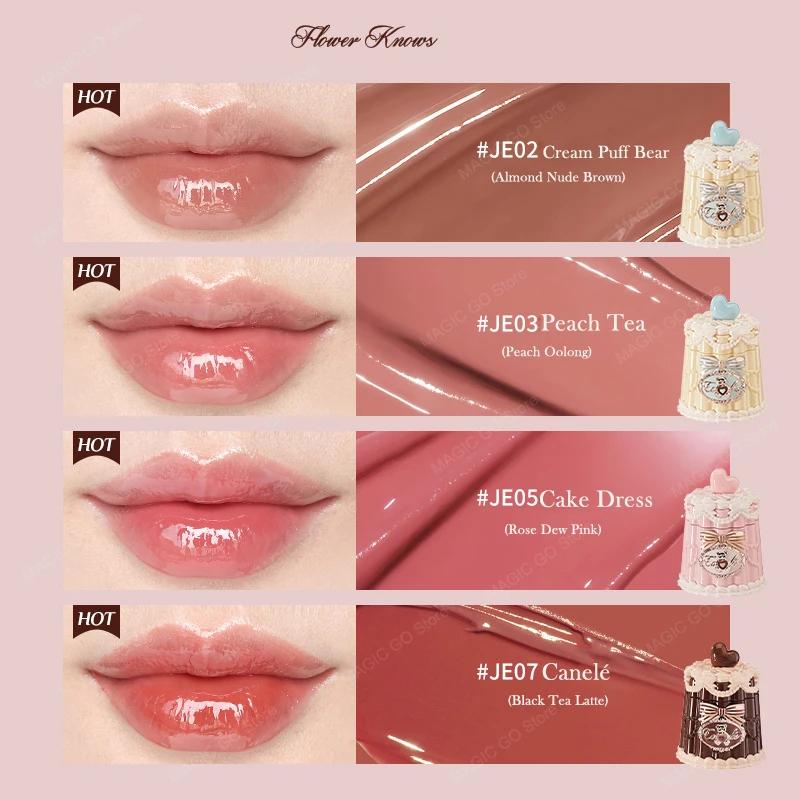 Flower Knows Sweetie Bear Hydrating Glossy Lip Tint Moisturizing Long Lasting Non-Sticky Vegan Lip Gloss for Smooth Moist Lips
