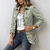 Women's Floral Print Cardigan, Long Sleeve Ruffle Open Front Top, Casual Outerwear for Spring and Fall