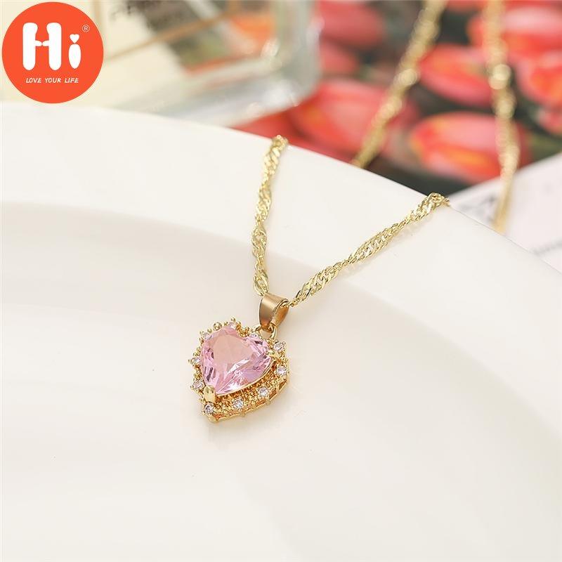 Hallo Luxus Gold Farbe Liebe Herz Halskette Damen Mode Kleine Frische Schlüsselbein Halskette Schmuck Geschenk