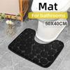50cm Flannel U Shape Bathroom Rug Thick Absorbent Toilet Mat Non Slip Carpet Floor Pad Washable Bath Mat