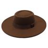 Popular European and American Simple Wool.cm Brim Men's and Women's Autumn and Winter Warm Outdoor Oval Ring Top Hat