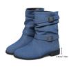 Autumn Women's Boots European and American Denim Belt Buckle Mid-calf Boots Ladies Mid-calf Fashion Boots