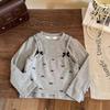 Girls Spring Autumn Fake Two Piece Solid Base Shirt Bowknot Splice Versatile Princess Top