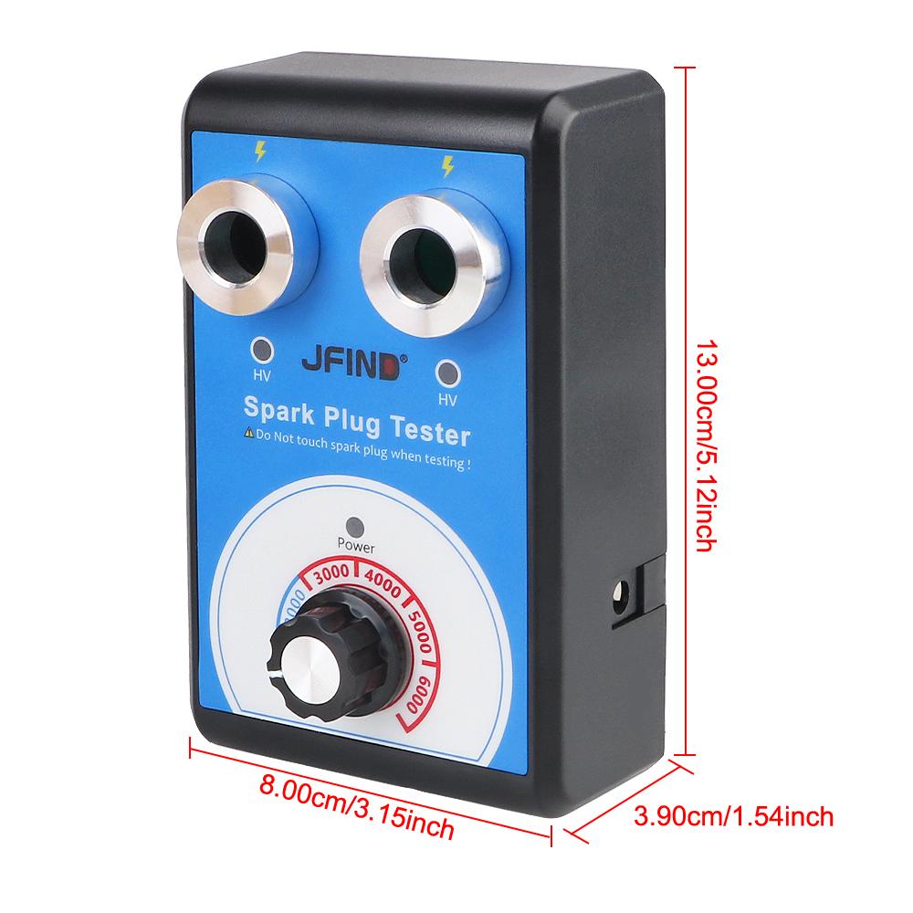 Jfind JF109 13mm To 12V Automotive Detector Ignition Analyzer Tools 110V 220V Double Hole Car Motorcycle Auto Spark Plug Tester