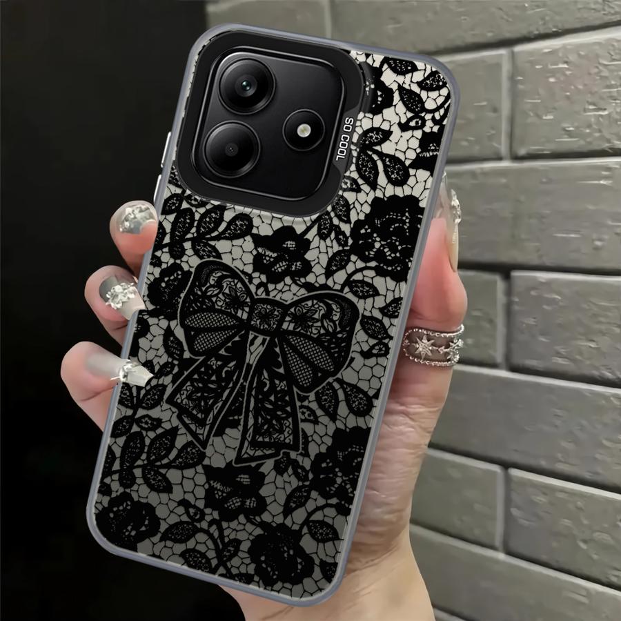 

Модный черный чехол-накладка с кружевной спинкой для телефона Xiaomi Redmi Note 14 11 12 Pro 12s Note 13 Pro Plus 11s Redmi Note 13 4G
