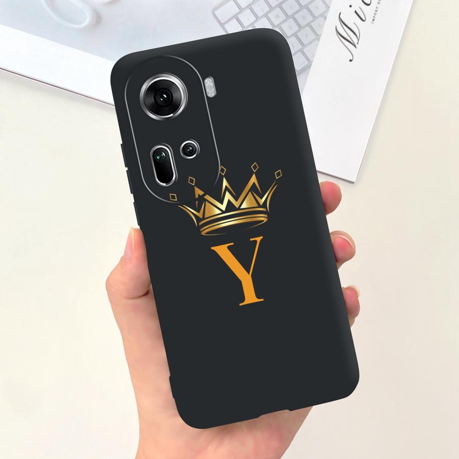 Für Oppo Reno 11 5G Hülle Reno11 F Niedliche Kronen Buchstaben Abdeckung Weiche Silikon Handyhülle Für Oppo Reno11 Pro Reno 11F Rückseite Taschen