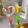 1pc Tulip-Shaped Reusable Cup Brush with Long Handle and Detachable Sponge Head - Durable Plastic Kitchen Cleaning Tool for Bottles and Glass