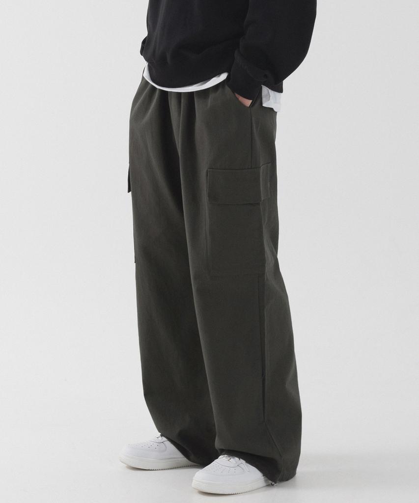 PIANER [2 Pack] String Wide Cotton Cargo Pants (5 Colors)