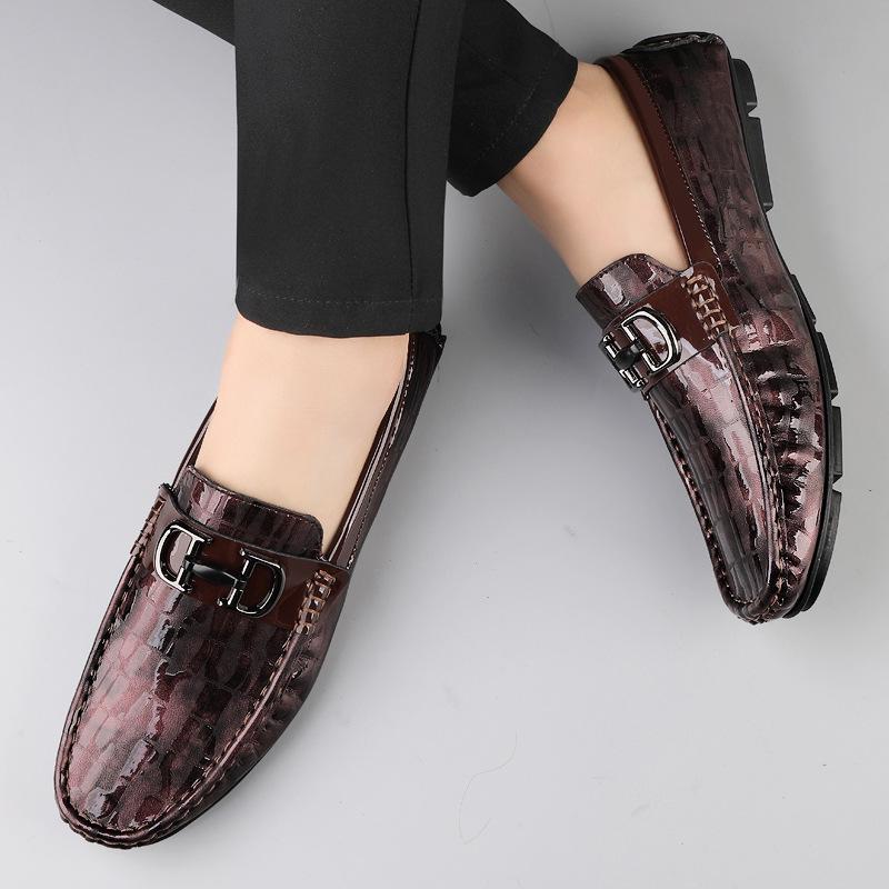 Bean Bean Stylish Men's Retro Genuine Leather Driving Loafers - Soft Sole Casual Shoes