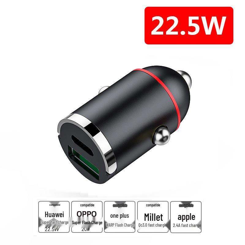 Compact Dual USB Car Charger with Pull-Ring Design - 200W Fast Charging & Multifunctional Cigarette Lighter