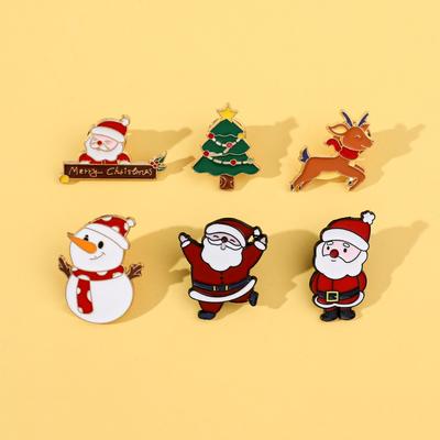 Santa Claus Brooch Christmas Elk Snowman Christmas Gift Commemorative Badge Gift