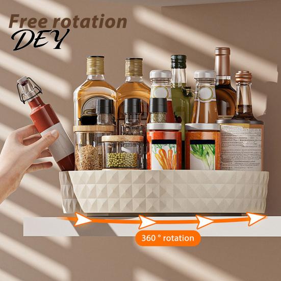 Rotating Countertop Organizer 360 Degree Spice Rack, Lazy Susan Turntable Bottle Storage Rack for Cabinet, Pantry, Seasoning Holder Kitchen Plastic