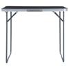 VidaXL Table pliable de camping avec cadre en métal 80x60 cm Gris