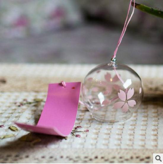 Wind Blossom Cherry Glass Chime Japanese Home Decor Ornament Birthday Gift