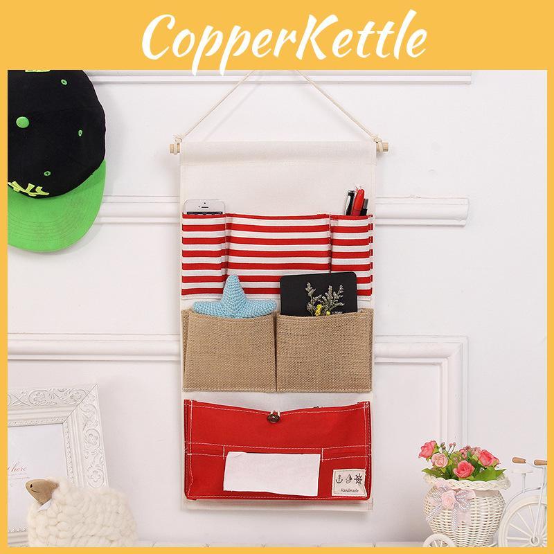 Storage Wallmounted Multipocket Bag Cotton Linen Home Decor Creative Fabric Art