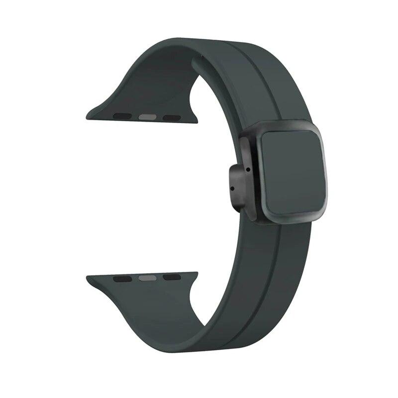 Bracelet Magnétique pour Apple Watch Série 9 8 7 6 SE 5 4 3 2 1 45mm 44mm 42mm 41mm 40mm Bracelet de Sport en Silicone pour iWatch Ultra 2 49mm