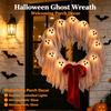 Lighted Character Wreath For Entry Display, 12 Warm Lights, Remote Control, Dimmable 8 Modes, Indoor Timer Accent
