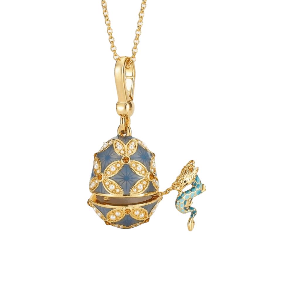 Opened Design Easter Egg Necklace Chinese Style Zodiac Pendant Necklace Jewelry Gift