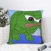 Sad P-Pepe Frog Square Pillow Covers Polyester Room Cartoon Cushion Cover Cool Decor Pillow Cover 45*45