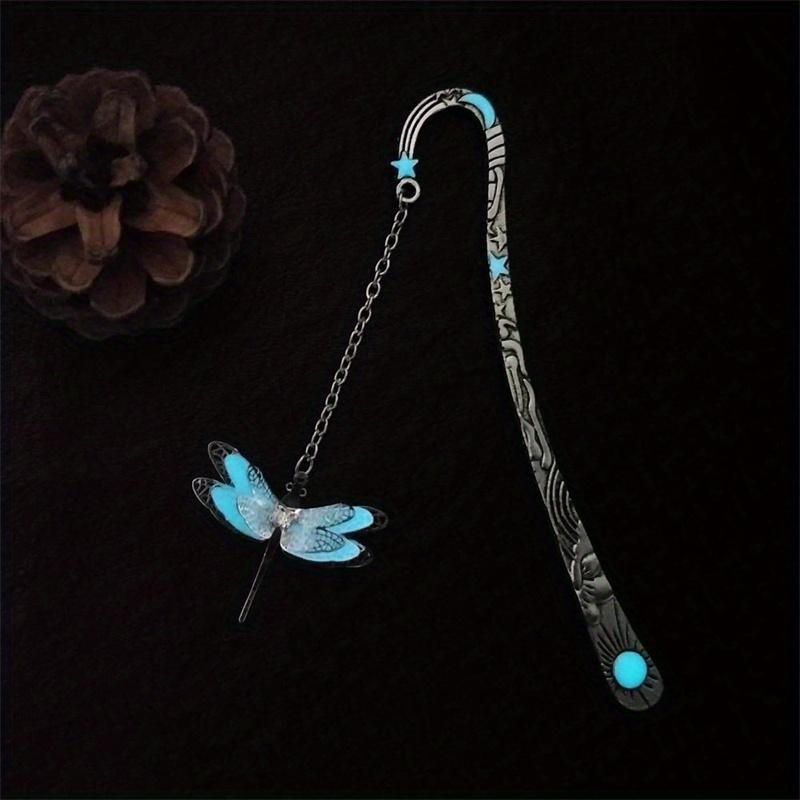 Beautiful Personalized Bookmark Luminous Butterfly Feather Star Moon Ancient Silver Glowing Alloy Bookmark Fluorescent Jewelry