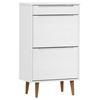 VidaXL Shoe Cabinet MOLDE White 59.5x35x103 Cm Pine Wood 350526