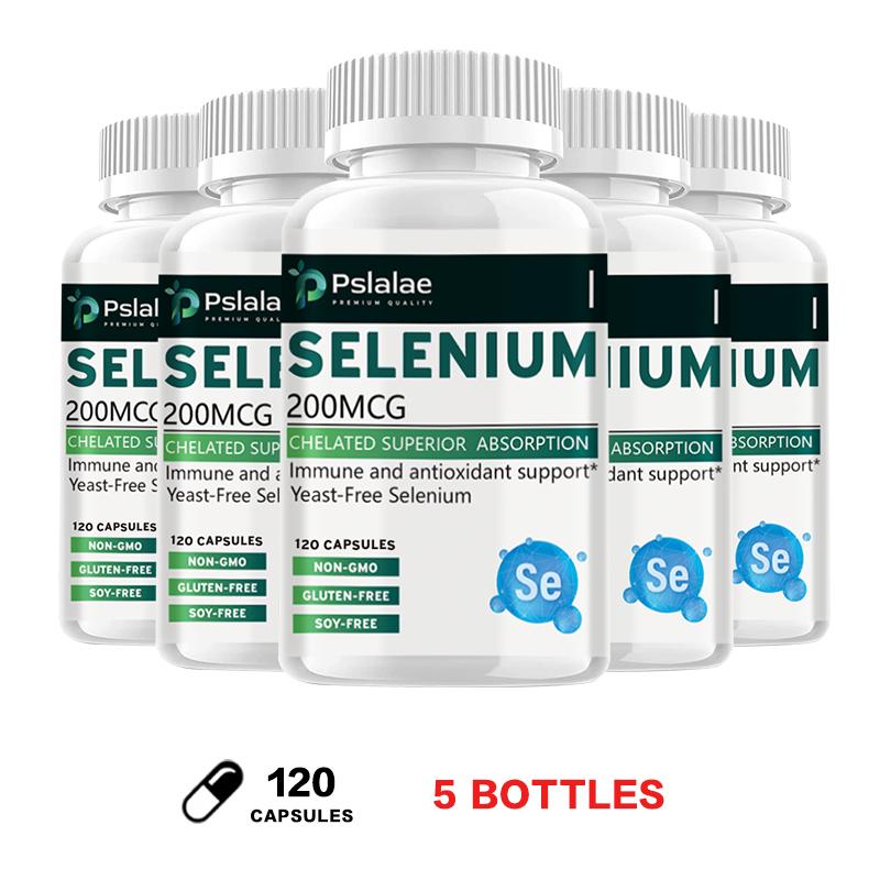 Pslalae Selenium Extract Capsules, 200 micrograms per serving, all-natural, 120 capsules, suitable for adults, high absorption rate.
