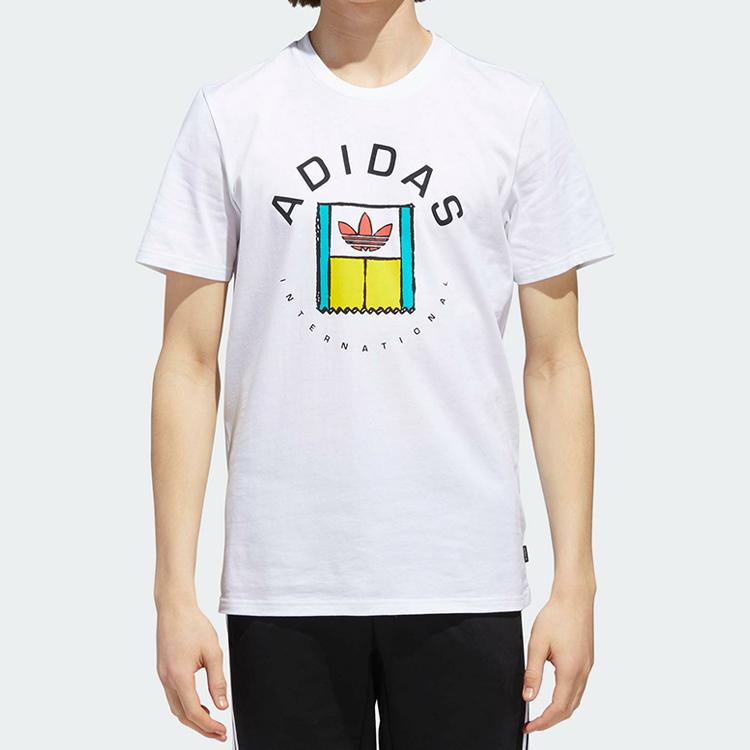 Adidas Originals Clover Fun Logo Print Sports Short Sleeve T-Shirt Men Tops White DT8111