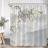 Chinese Style Shower Curtain Birds Classical Flower Tree Plant Asian Bathroom Decor Vintage Polyester Bath Curtain with Hook