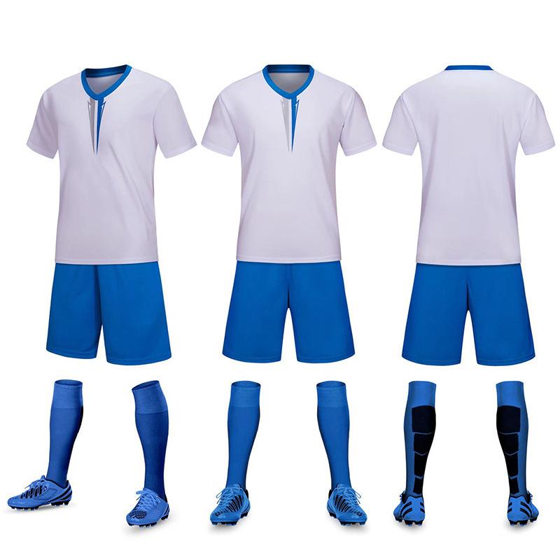 A DIY football jersey set, short-sleeved men's and women's jerseys, light board printing number, student training and competition jerseys.