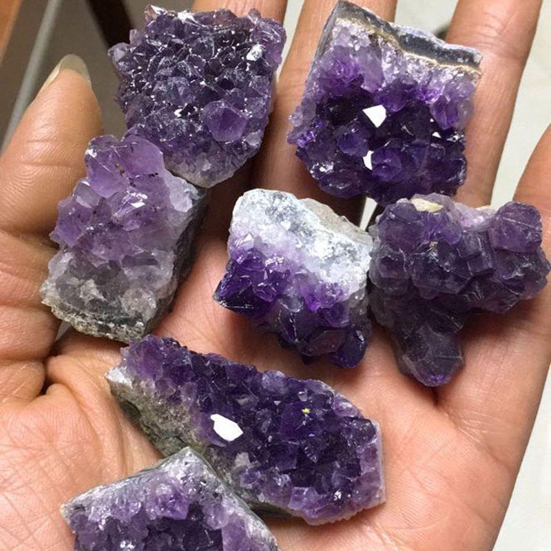 Quartz Natural Amethyst Geode Druzy Crystal Cluster Healing Specimen Decor