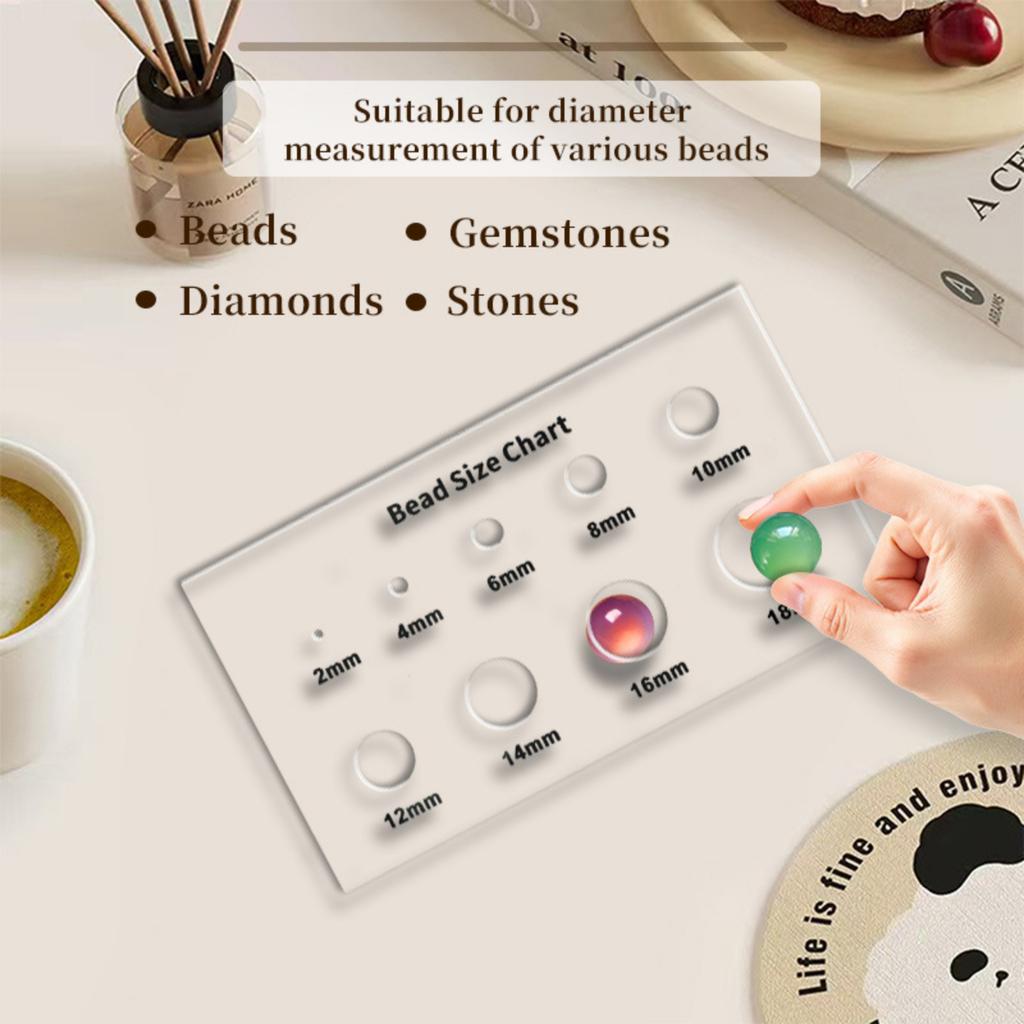 Miernik Rozmiaru Koralików Przezroczysty Akrylowy Miernik Do Biżuterii Z Dokładną Skalą