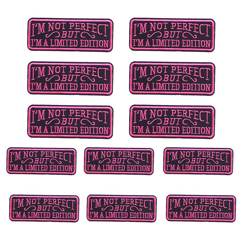 5pcs /Set Wholesale Letter Slogan Embroidered Patch Sew Badges Iron On Patches For Clothing Diy Backpack Letter Embroidery Patch 