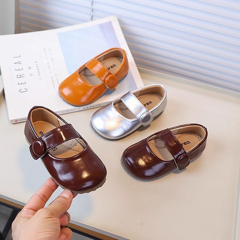 Children's leather shoes spring and autumn new girls' shallow mouth single shoes Mary Jane shoes girls' princess shoes soft-soled baby shoes