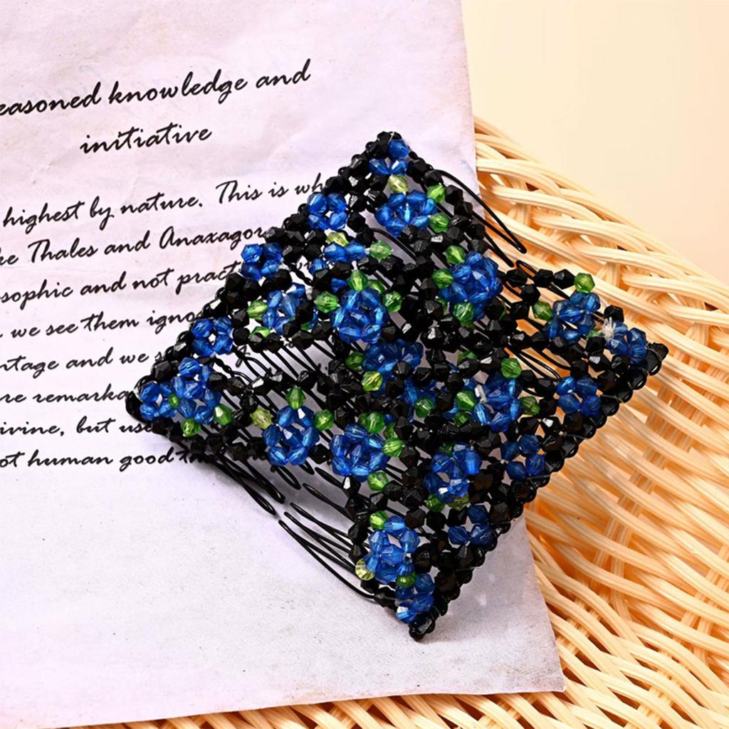 Damen Magischer Elastischer Haarkamm 2-reihiger Magischer Dehnbarer Haarkamm für Geburtstag Bühnenparty Frisur