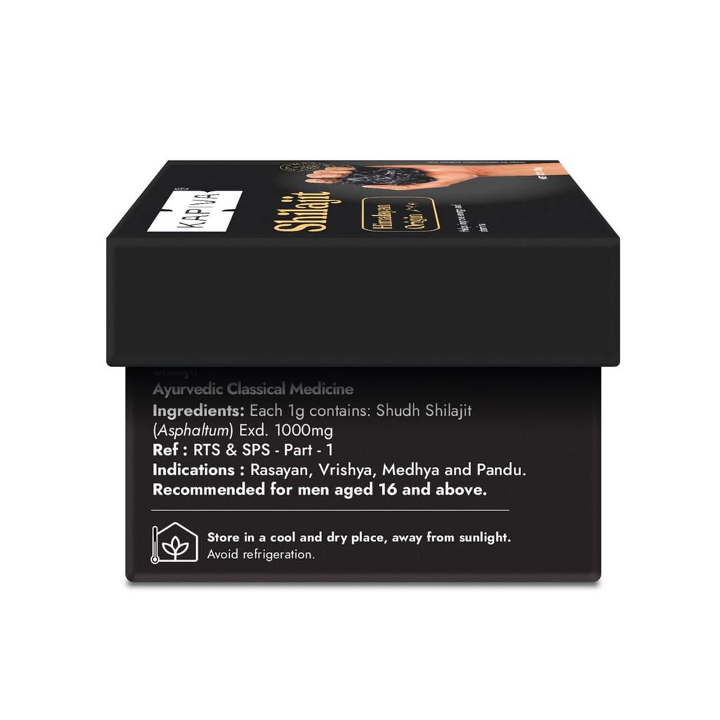 Kapiva Resina Originale Shilajit/Shilajeet Himalayano 20g | 250mg/Porzione | Per Energia, Resistenza & Vitalità | 80 Porzioni | 100% Ayurvedico